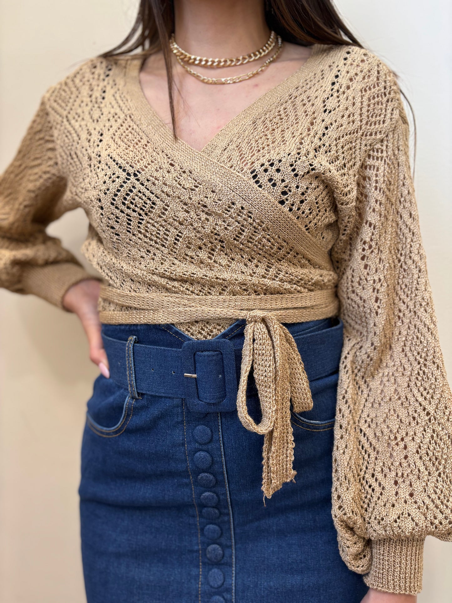 MAGLIA INCROCIO TRAFORATA