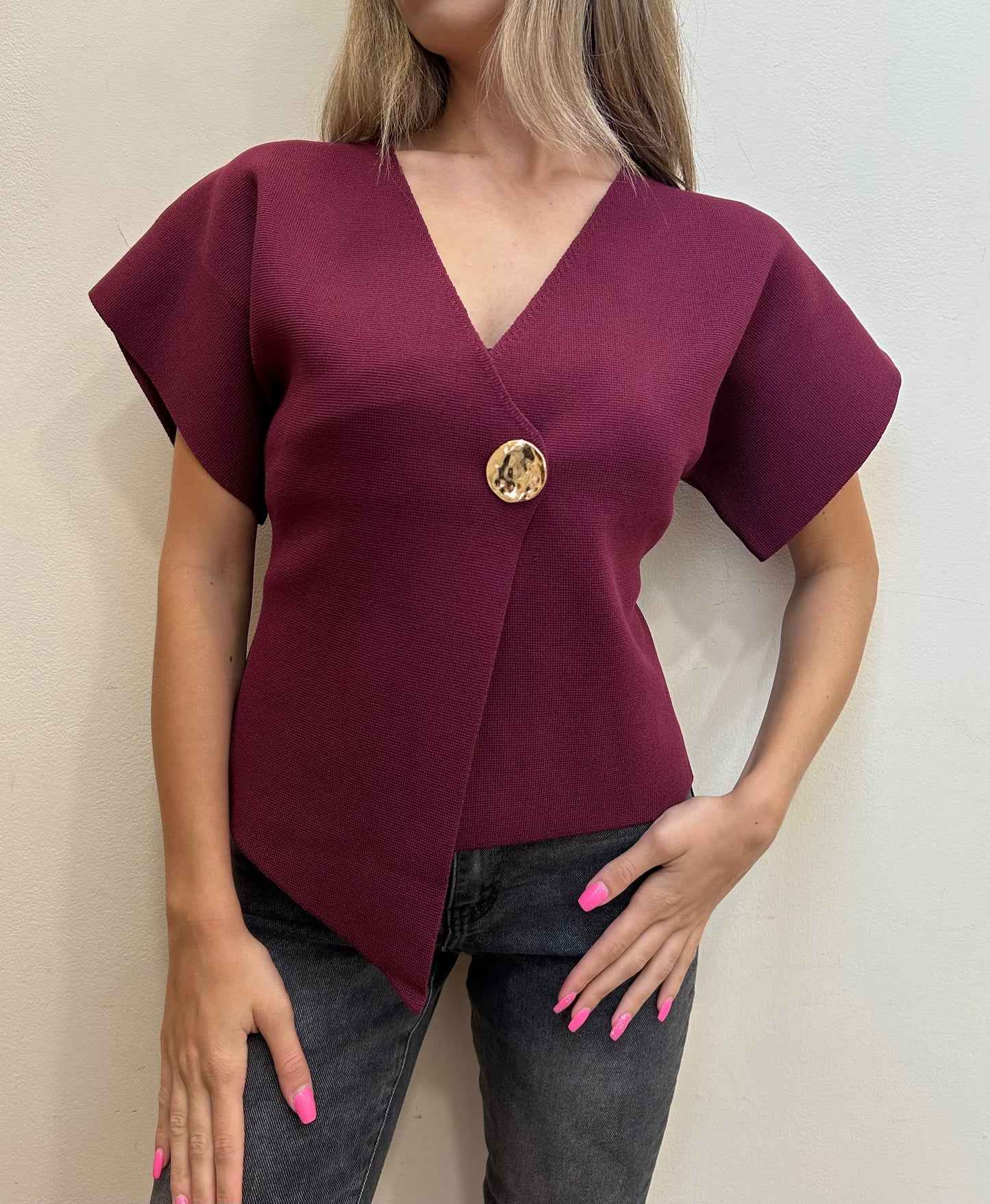 MAGLIA CARDIGAN BORDEAUX