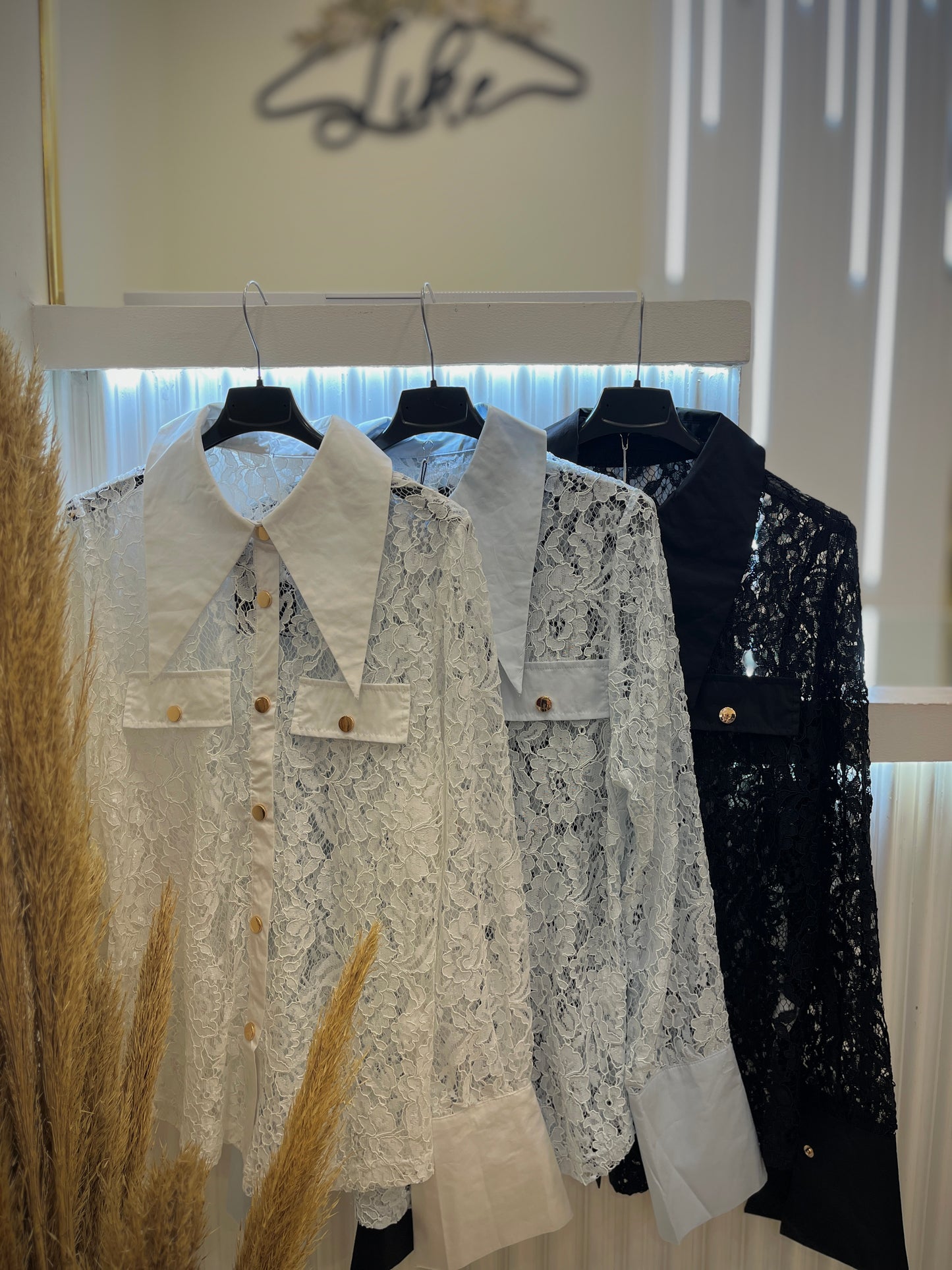 CAMICIA PIZZO COLLETTO