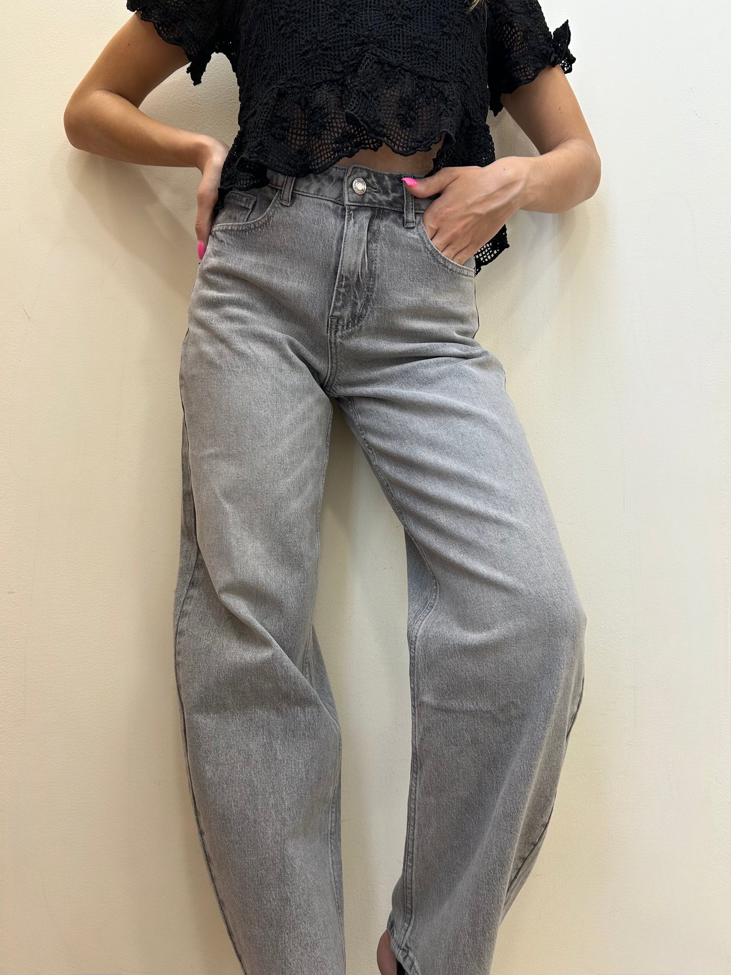 JEANS BANANA GRIGIO