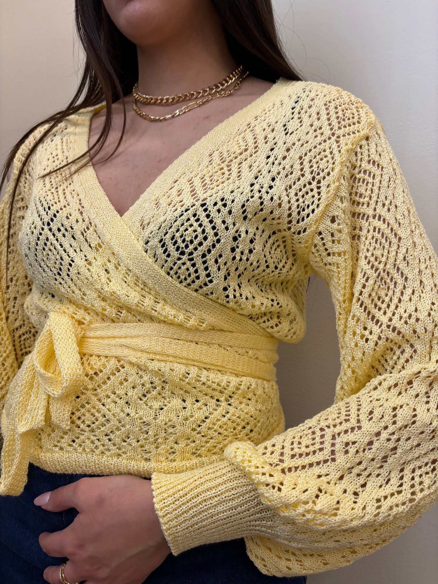 MAGLIA INCROCIO TRAFORATA