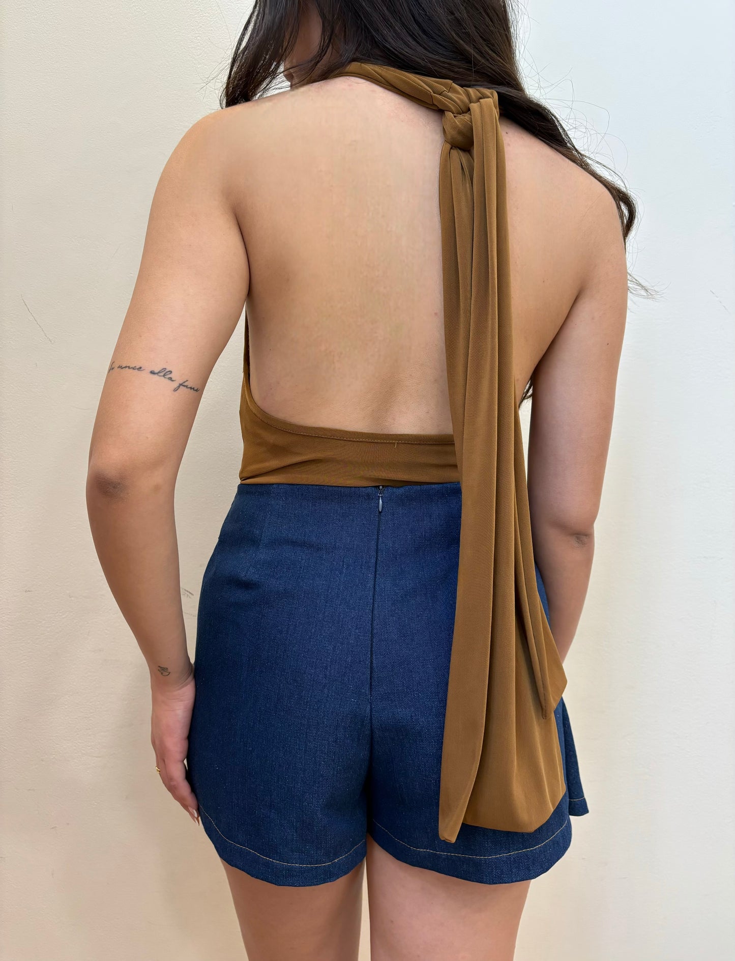 SHORTS NODO DENIM SCURO