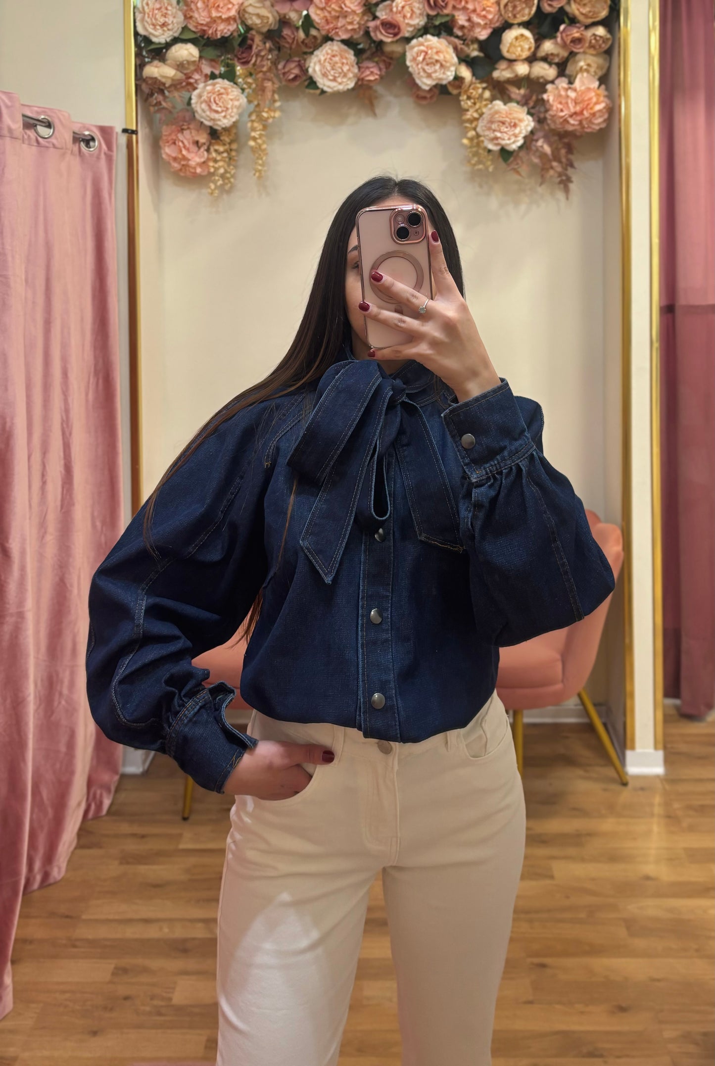 CAMICIA IN DENIM FIOCCO
