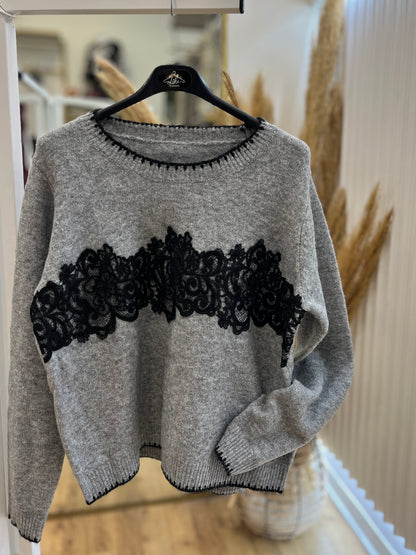 MAGLIONE INSERTI IN PIZZO