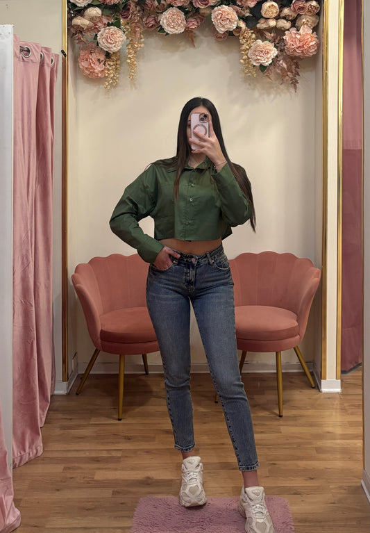 CAMICIA CROP IN COTONE