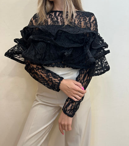 MAGLIA PIZZO CON VOLANT