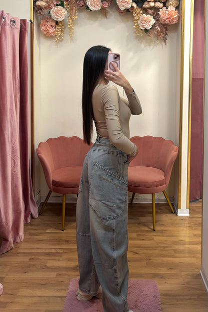 JEANS BUGGY DENIM BEIGE