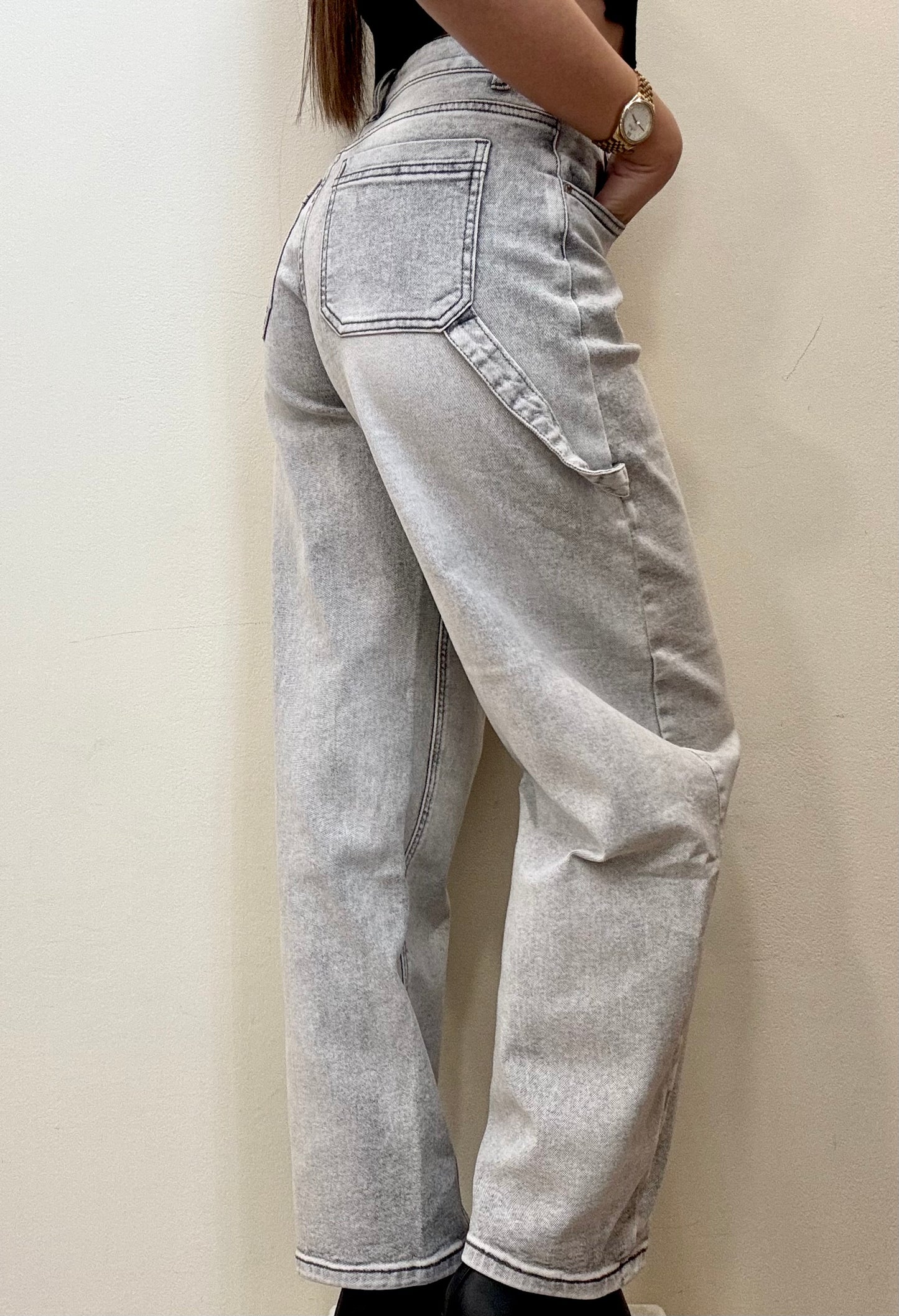 JEANS BUGGY DENIM GRIGIO
