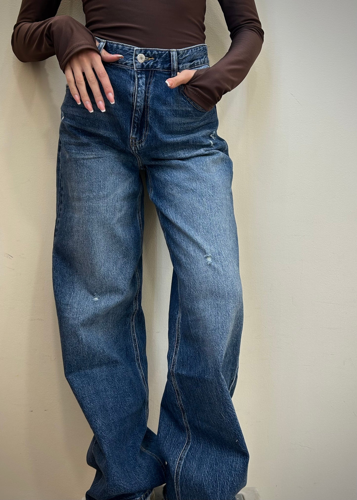 JEANS WIDE LEG STRAPPETTI