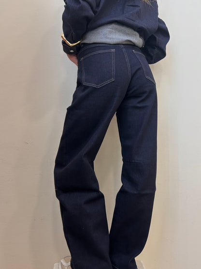 JEANS BALLON CUCITURE CAMEL