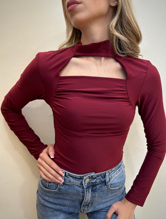 BODY LYCRA SCOLLO DRAPPEGGIO