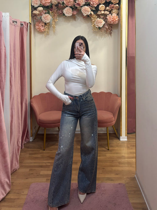 JEANS WIDE LEG SHINE