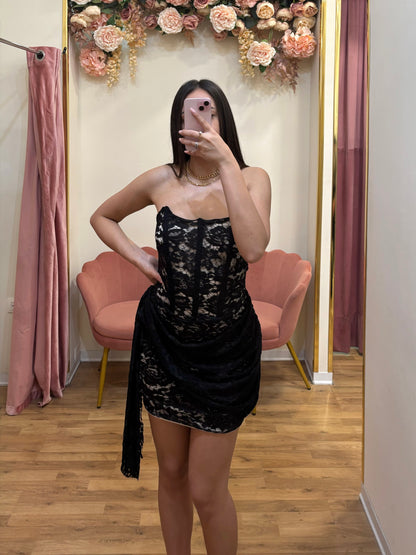 ABITO CORTO IN PIZZO CON BALZA