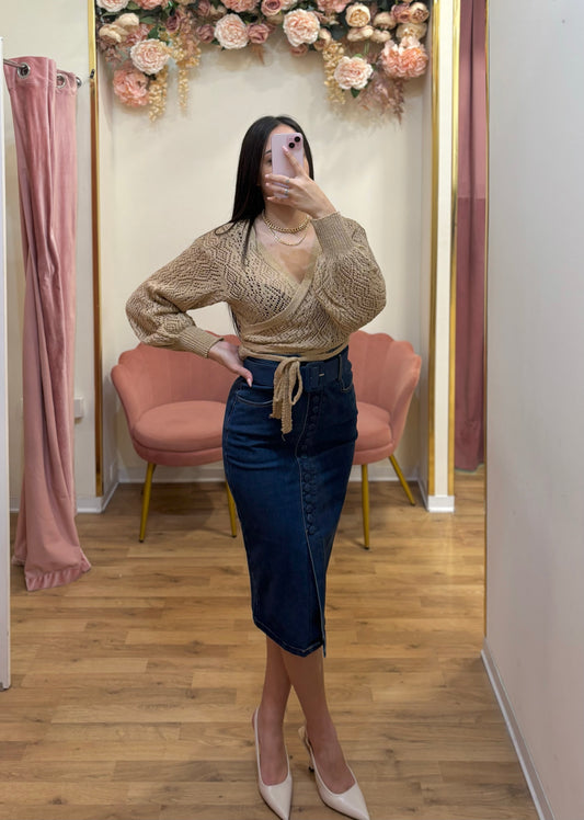 MAGLIA INCROCIO TRAFORATA