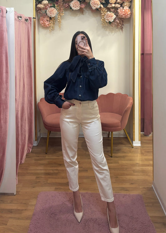 CAMICIA IN DENIM FIOCCO