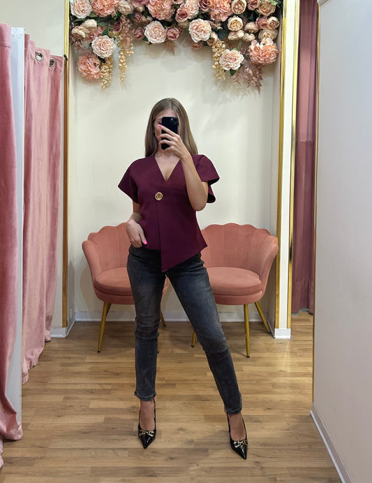 MAGLIA CARDIGAN BORDEAUX